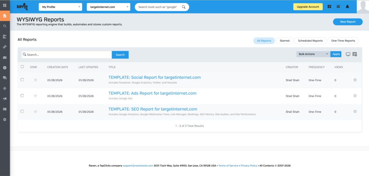 Raven Tools - WYSIWYG Reports