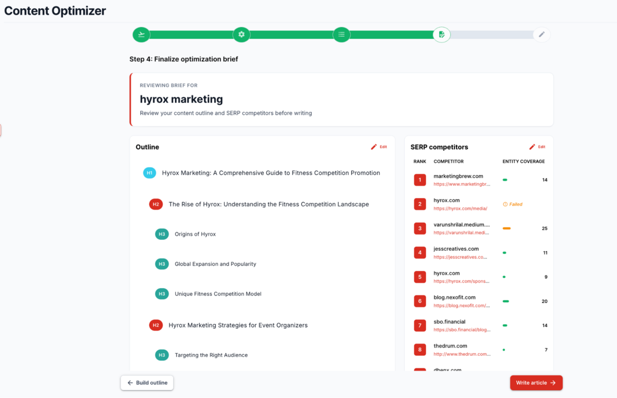 reviewing your content brief - content raptor