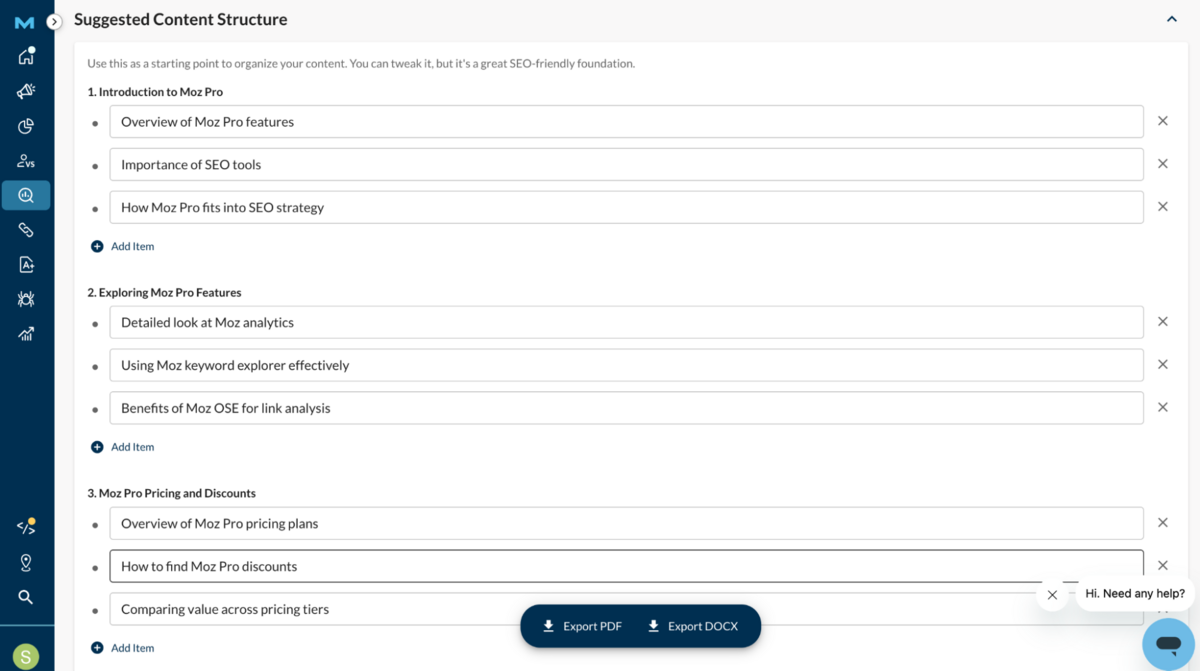 Moz Pro screenshot