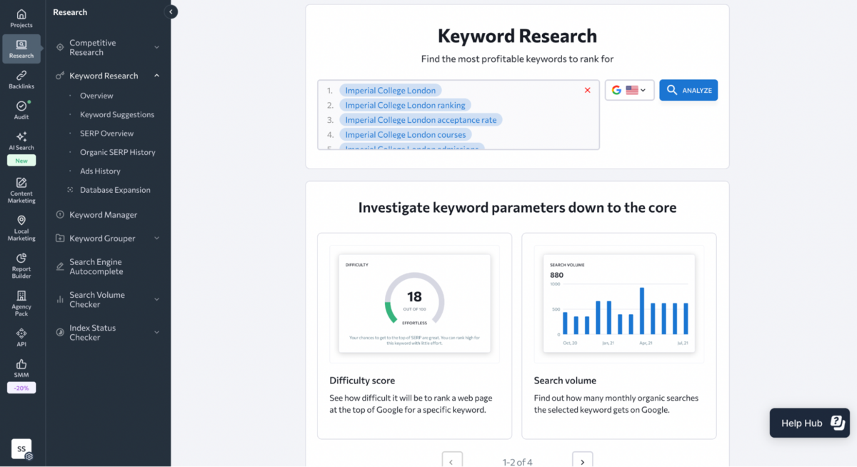 SE Ranking: the Keyword Research tool with bulk keyword analysis