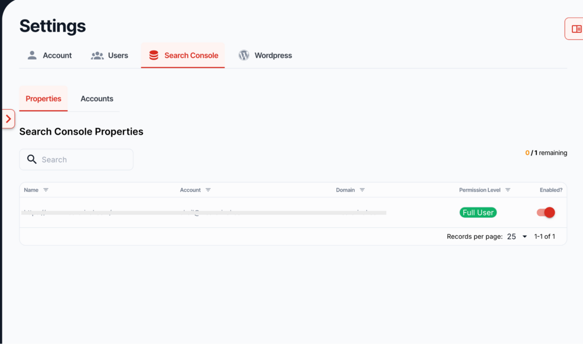 content raptor - gsc integration