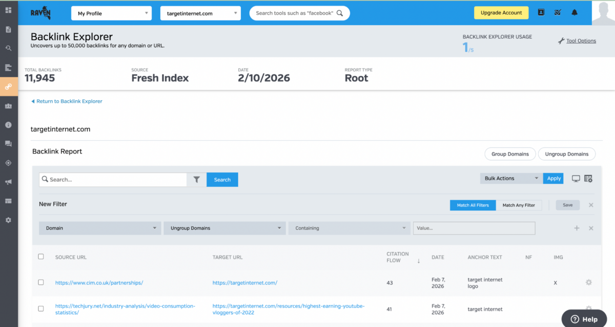 Raven Tools screenshot