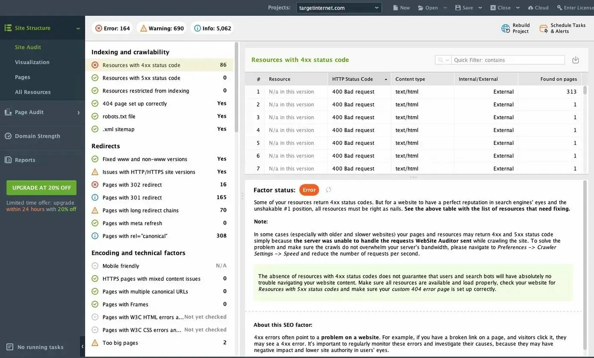 SEO PowerSuite: Site Audit