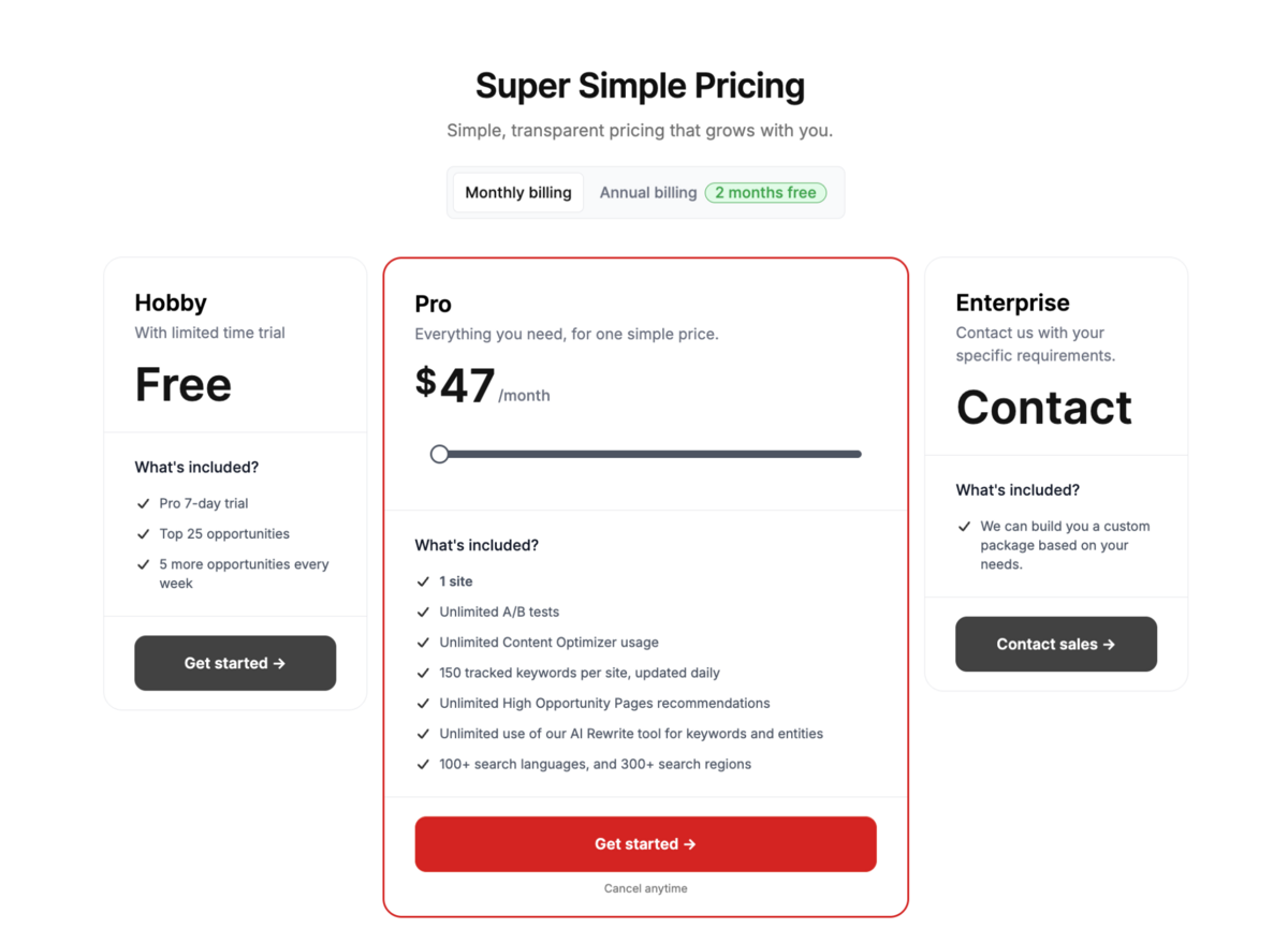 content raptor - pricing