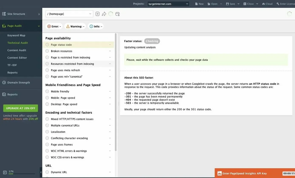 SEO PowerSuite: Technical & Page Audit
