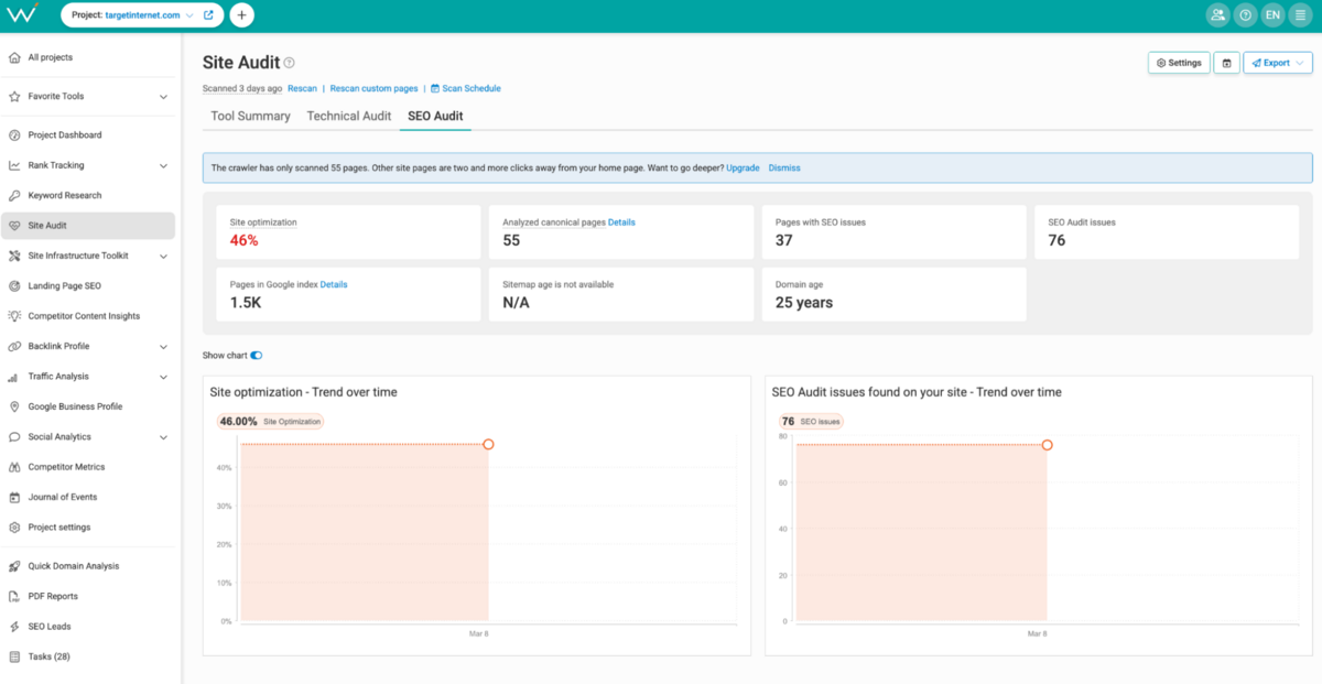 WebCEO - SEO Audit