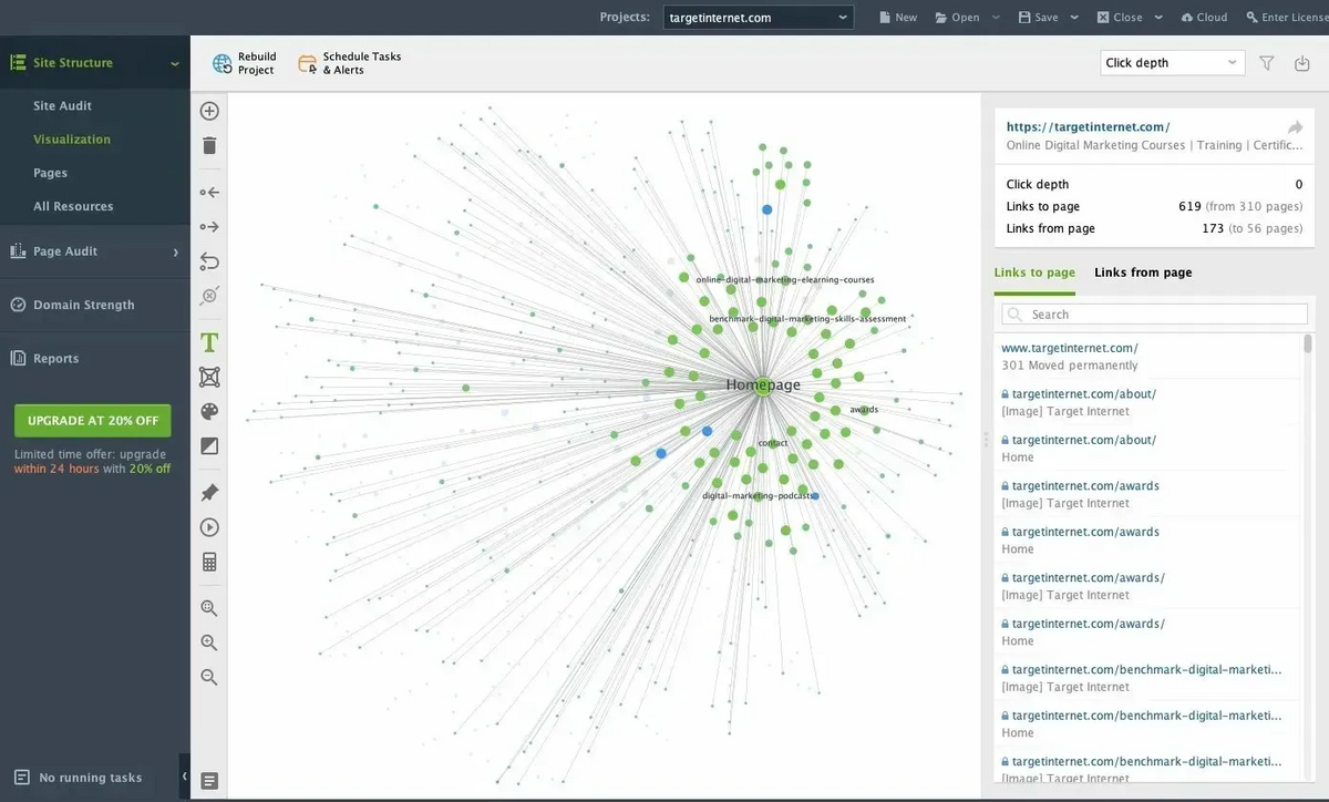SEO PowerSuite: Site Structure Visualisation