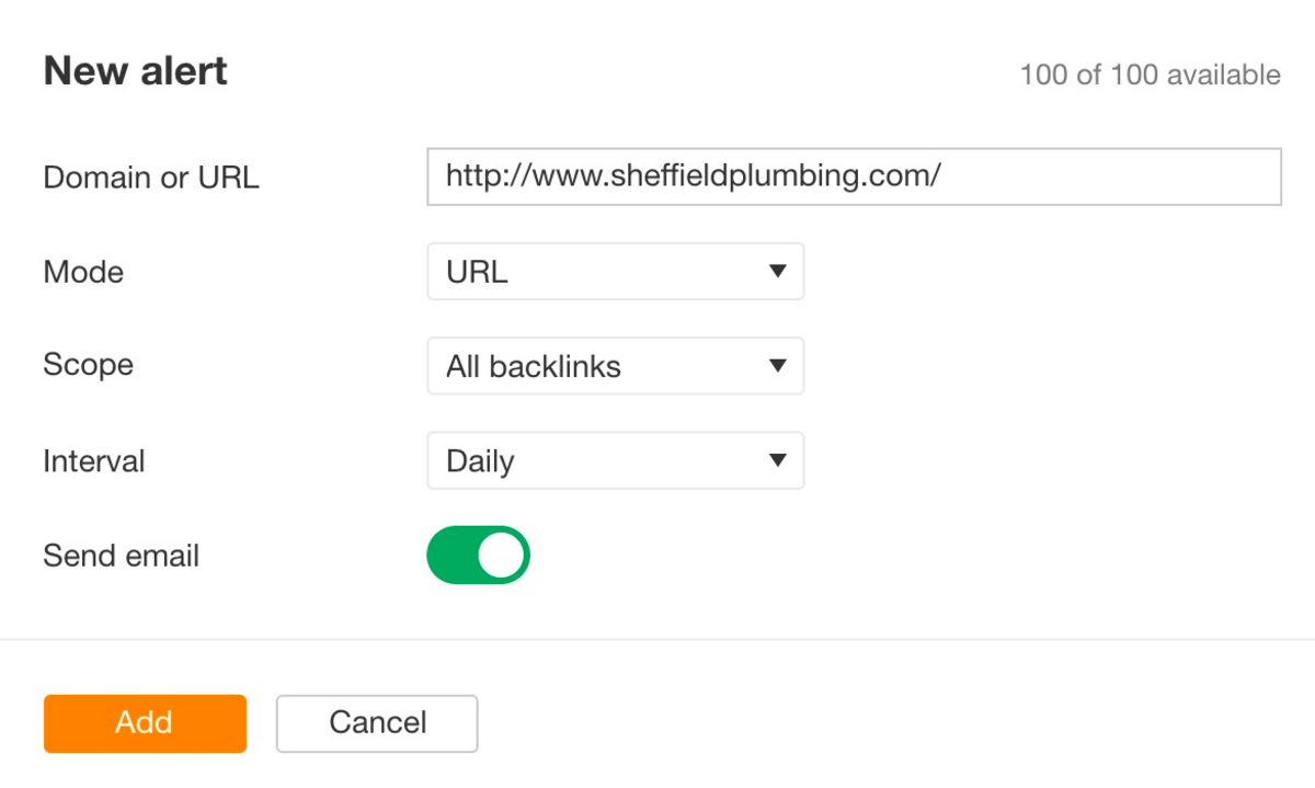 Setting up Alerts in Ahrefs