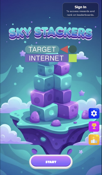 Target Internet Branded Game Sky Stackers